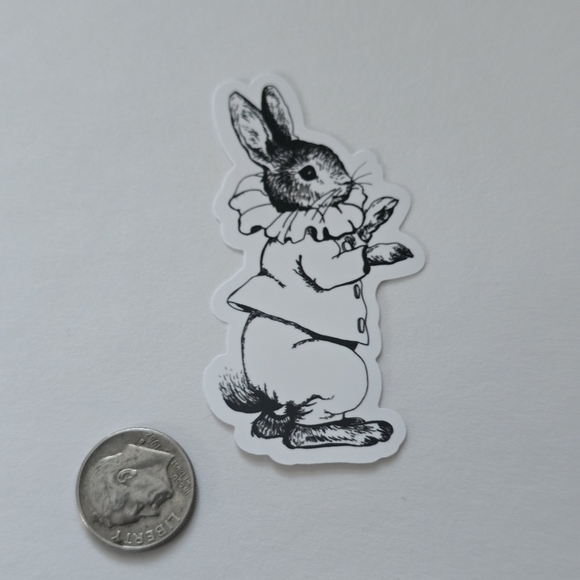10/$10  Charming Black and White Rabbit Sticker - Picture 2 of 2